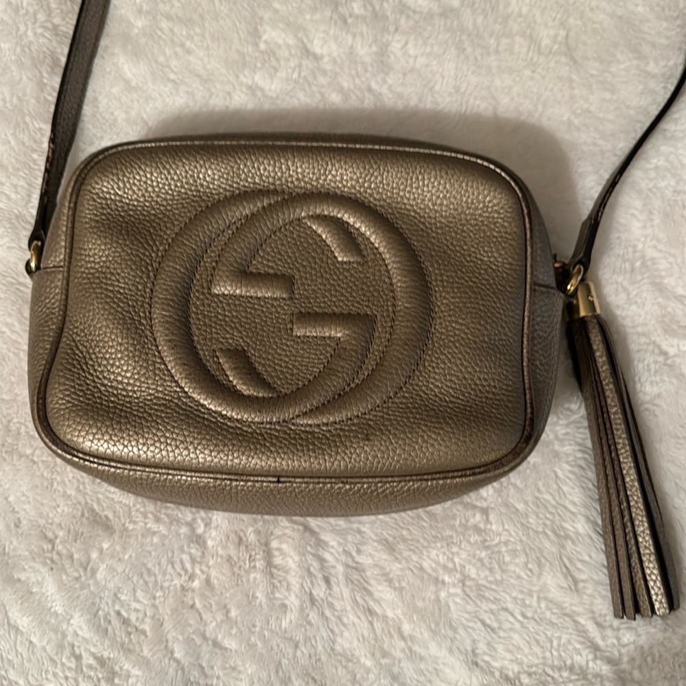 Gucci gold disco bag
